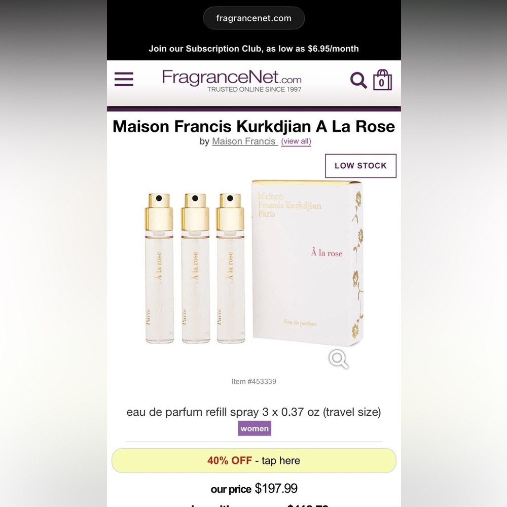 Maison Francis Kurkdjian À la rose .37 oz spray x2 Price is for BOTH - Picture 5 of 5